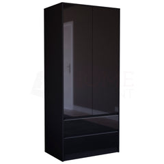 Glinton 2-Door 2-Drawer Wardrobe - Black (FSC 100%)