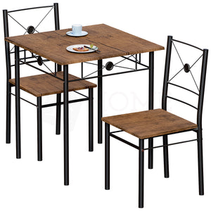 Roslyn 2-Seater Dining Set - Dark Wood