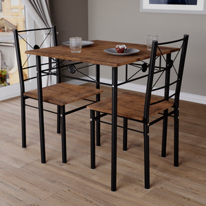 Roslyn 2-Seater Dining Set - Dark Wood