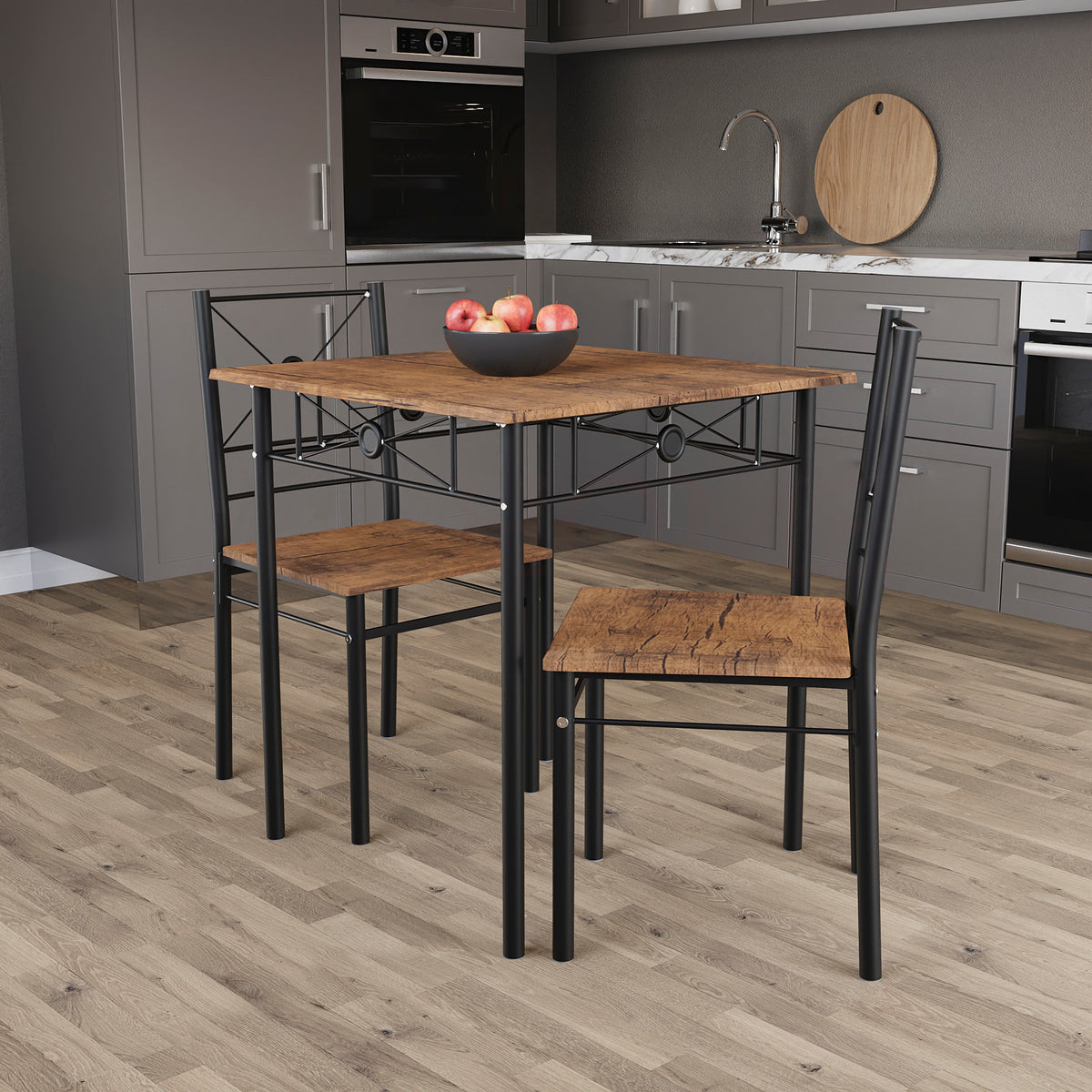 Roslyn 2-Seater Dining Set - Dark Wood