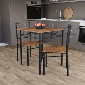 Roslyn 2-Seater Dining Set - Dark Wood
