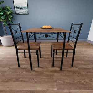 Roslyn 2-Seater Dining Set - Dark Wood