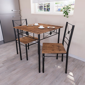 Roslyn 2-Seater Dining Set - Dark Wood