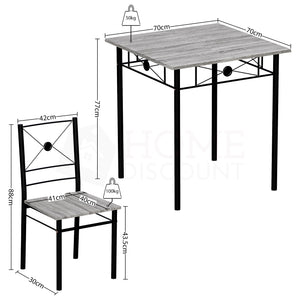 Roslyn 2-Seater Dining Set - Grey