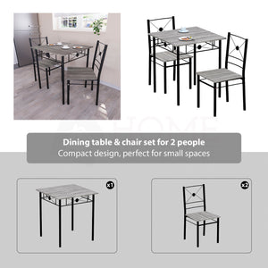 Roslyn 2-Seater Dining Set - Grey