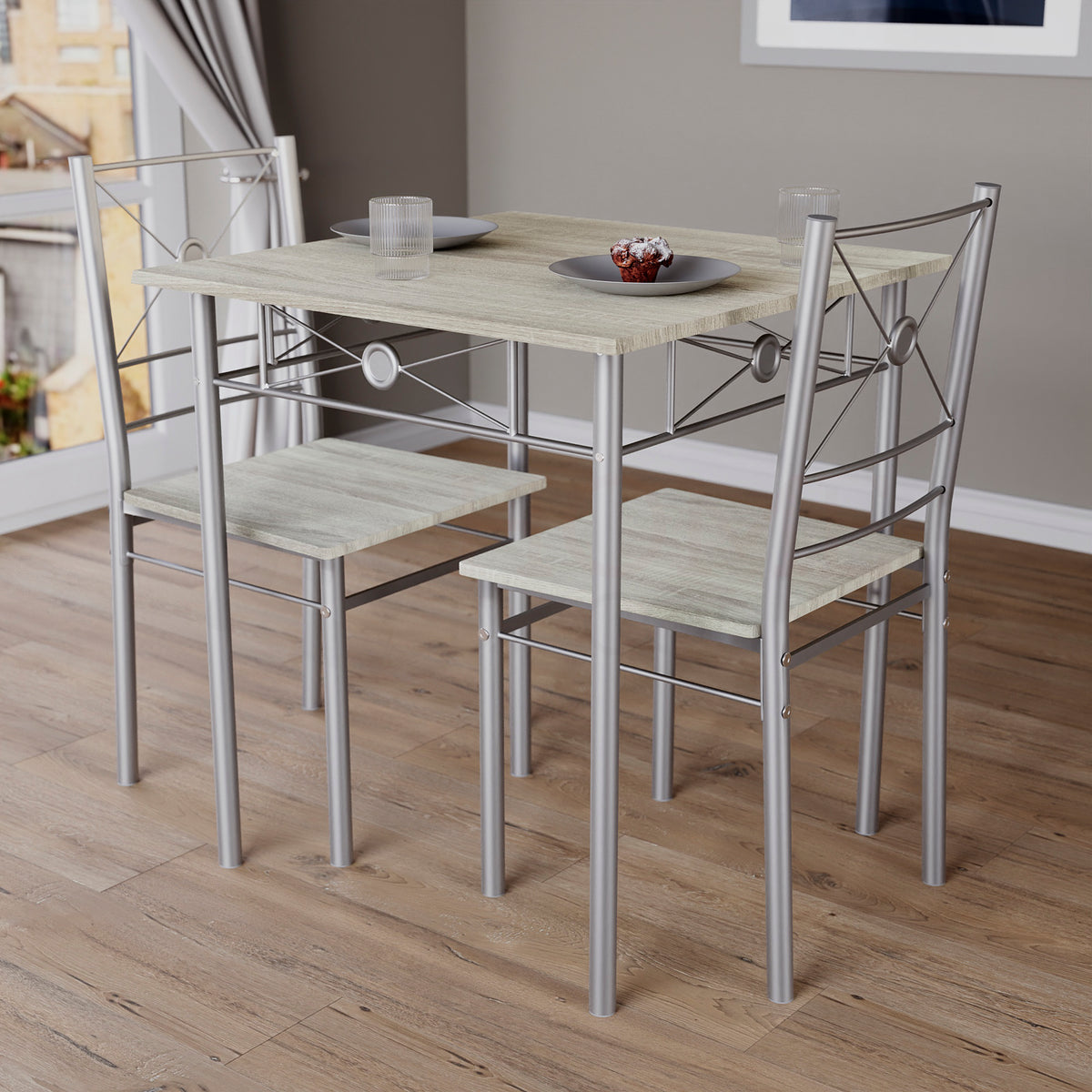 Roslyn 2-Seater Dining Set - Oak