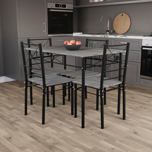 Roslyn 4-Seater Dining Set - Grey