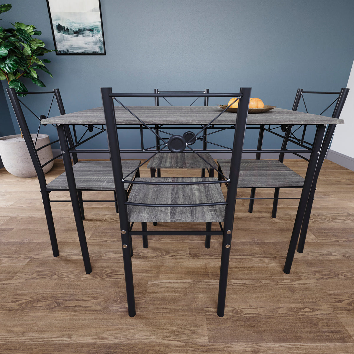 Roslyn 4-Seater Dining Set - Grey