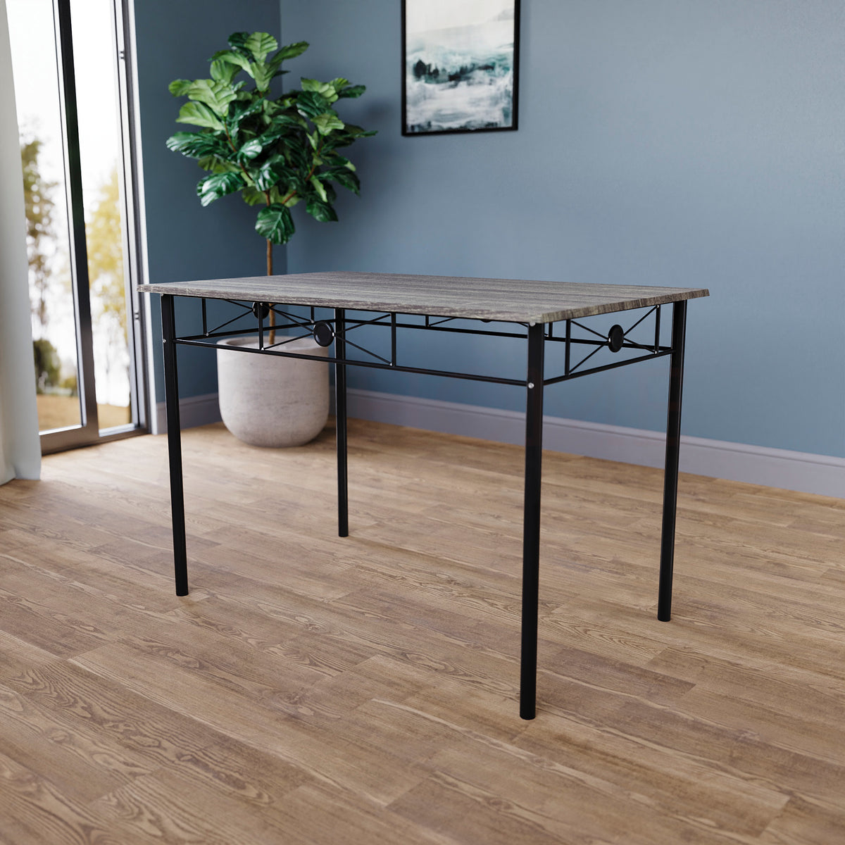 Roslyn 4-Seater Dining Set - Grey