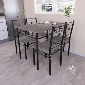 Roslyn 4-Seater Dining Set - Grey