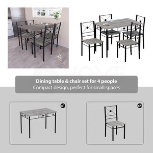 Roslyn 4-Seater Dining Set - Grey