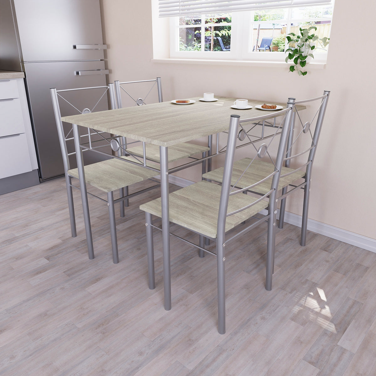 Roslyn 4-Seater Dining Set - Oak