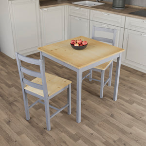 Yorkshire 2-Seater Dining Set - Grey & Pine