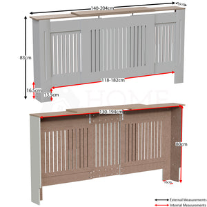 Arlington Adjustable Radiator Cover - Grey