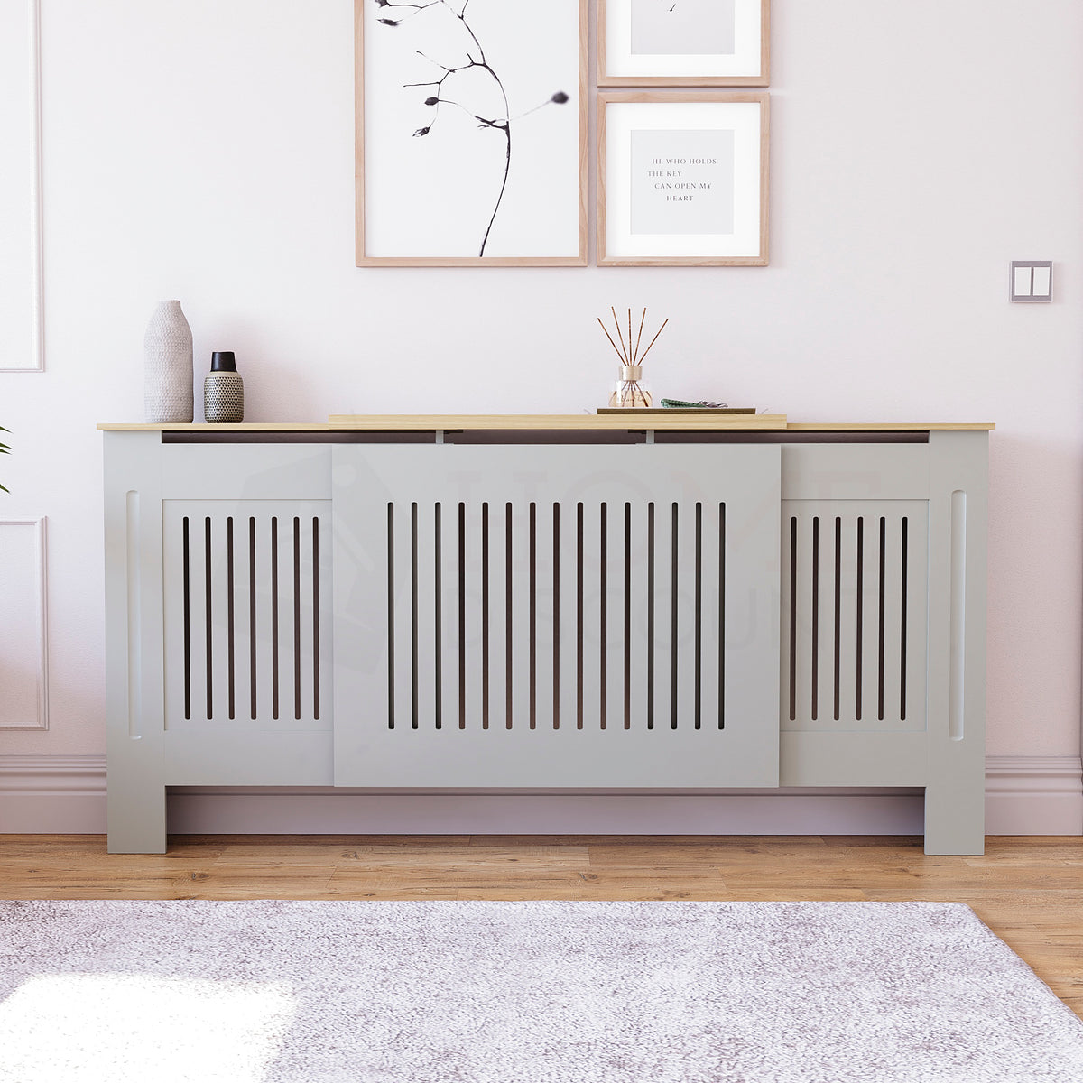 Arlington Adjustable Radiator Cover - Grey