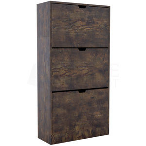 3-Drawer Shoe Cabinet - Dark Wood