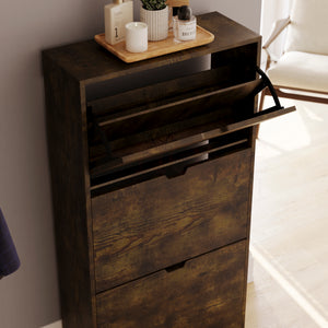 3-Drawer Shoe Cabinet - Dark Wood
