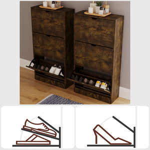3-Drawer Shoe Cabinet - Dark Wood