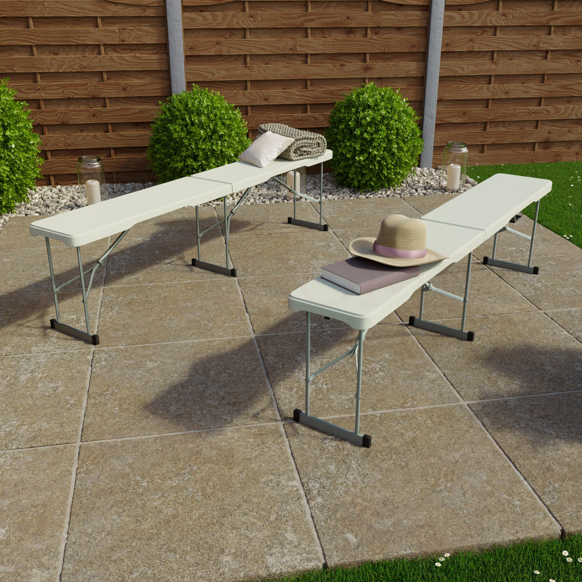 Folding 6ft Bench - Set of 2
