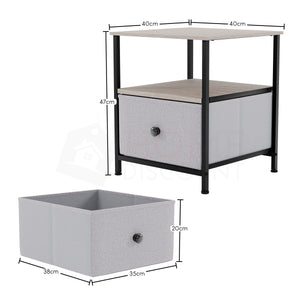 Chorley 1 Drawer Fabric Drawer Chest, Beige & Grey Wood