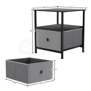 Chorley 1 Drawer Fabric Drawer Chest, Grey & Black