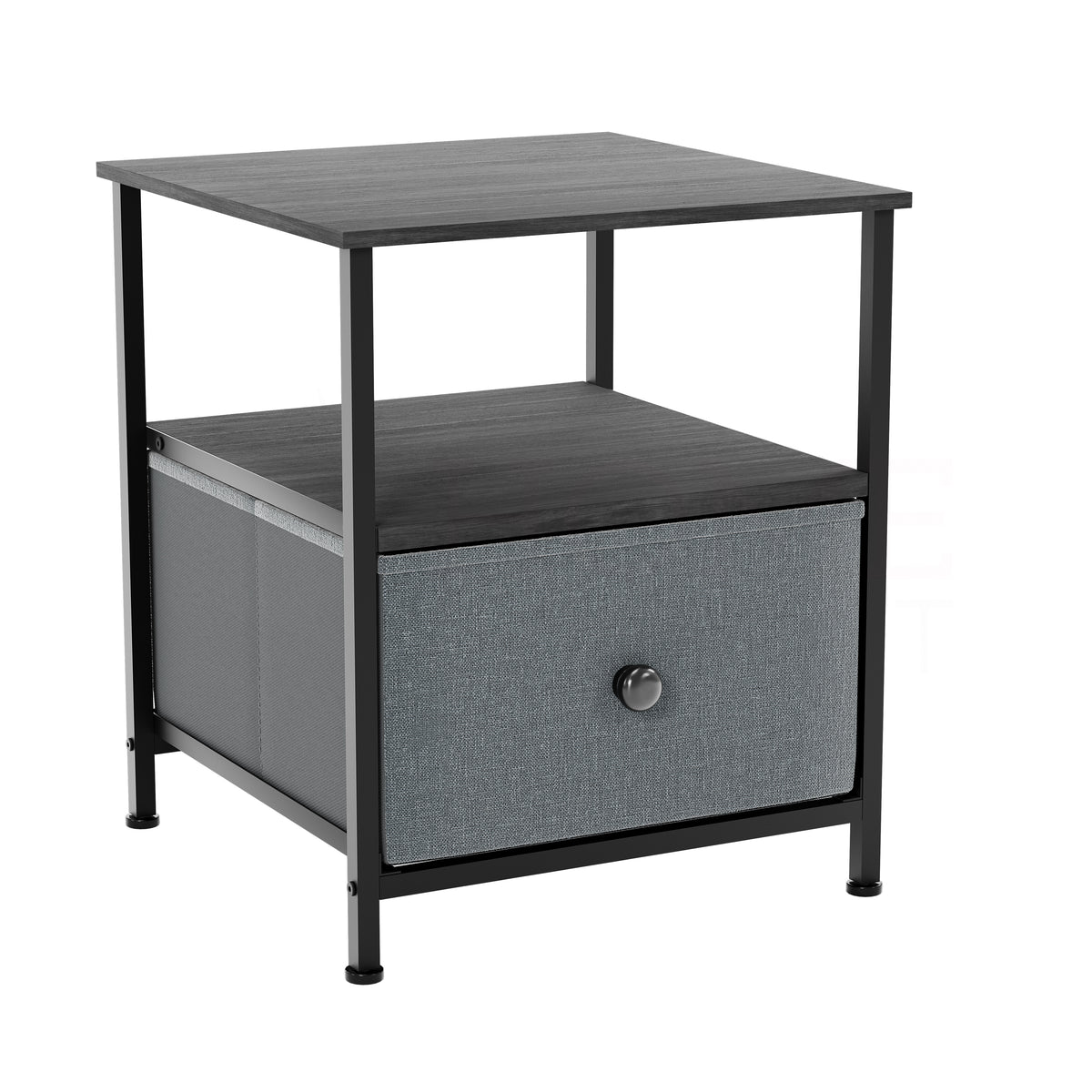 Chorley 1 Drawer Fabric Drawer Chest, Grey & Black