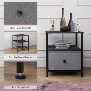 Chorley 1 Drawer Fabric Drawer Chest, Grey & Black