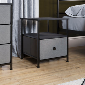 Chorley 1 Drawer Fabric Drawer Chest, Grey & Black