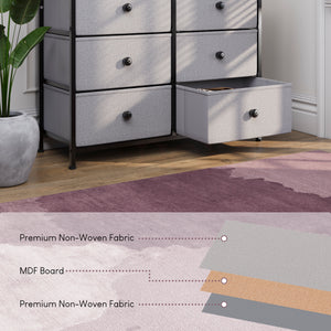 Chorley 6 Drawer Fabric Drawer Chest, Beige & Grey Wood