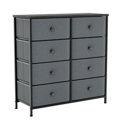 Chorley 8 Drawer Fabric Drawer Chest, Grey & Black UKFR