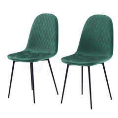 Luton Set Of 2 Fabric Dining Chairs, Green