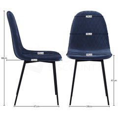 Luton Set Of 4 Fabric Dining Chairs, Blue