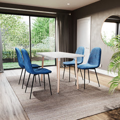 Luton Set Of 4 Fabric Dining Chairs, Blue