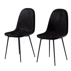 Luton Set Of 2 Fabric Dining Chairs, Black