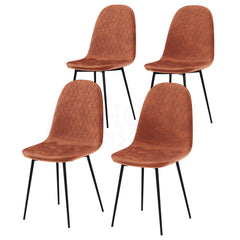 Luton Set Of 4 Fabric Dining Chairs, Orange