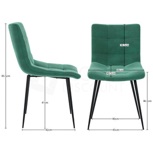 Richton Set Of 2 Fabric Dining Chairs, Green UKFR