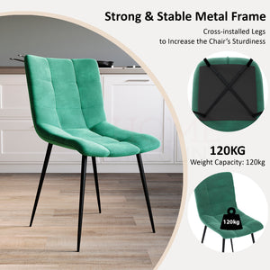 Richton Set Of 2 Fabric Dining Chairs, Green UKFR