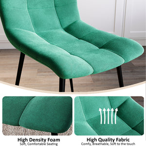 Richton Set Of 2 Fabric Dining Chairs, Green UKFR