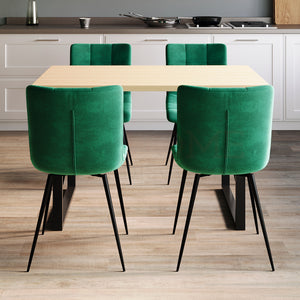 Richton Set Of 2 Fabric Dining Chairs, Green UKFR