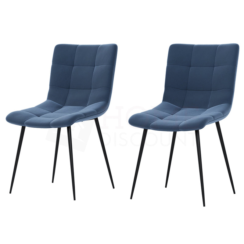 Richton Set Of 2 Fabric Dining Chairs, Blue