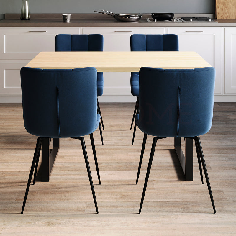 Richton Set Of 2 Fabric Dining Chairs, Blue