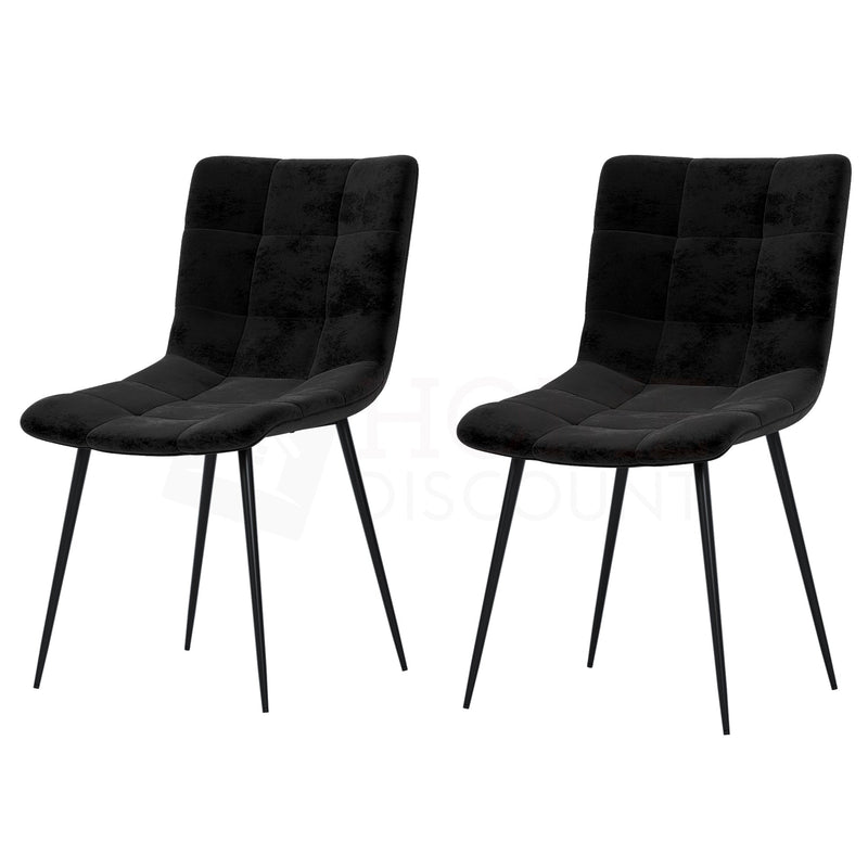 Richton Set Of 2 Fabric Dining Chairs, Black