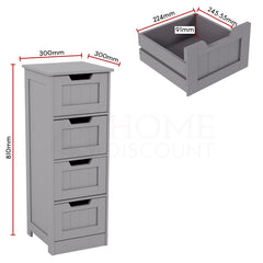 Priano 4-Drawer Freestanding Unit - Grey