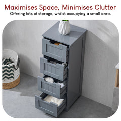 Priano 4 Drawer Freestanding Unit, Grey