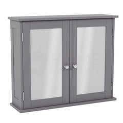 Priano 2 Door Mirrored Wall Cabinet, Grey