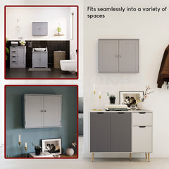 Priano 2-Door Wall Cabinet - Grey