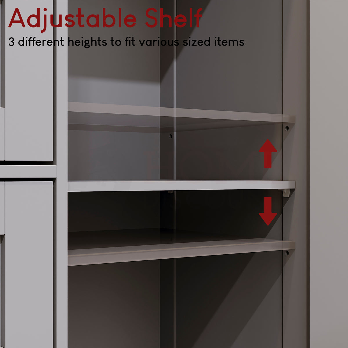 Priano 4 Drawer 1 Door Freestanding Unit, Grey