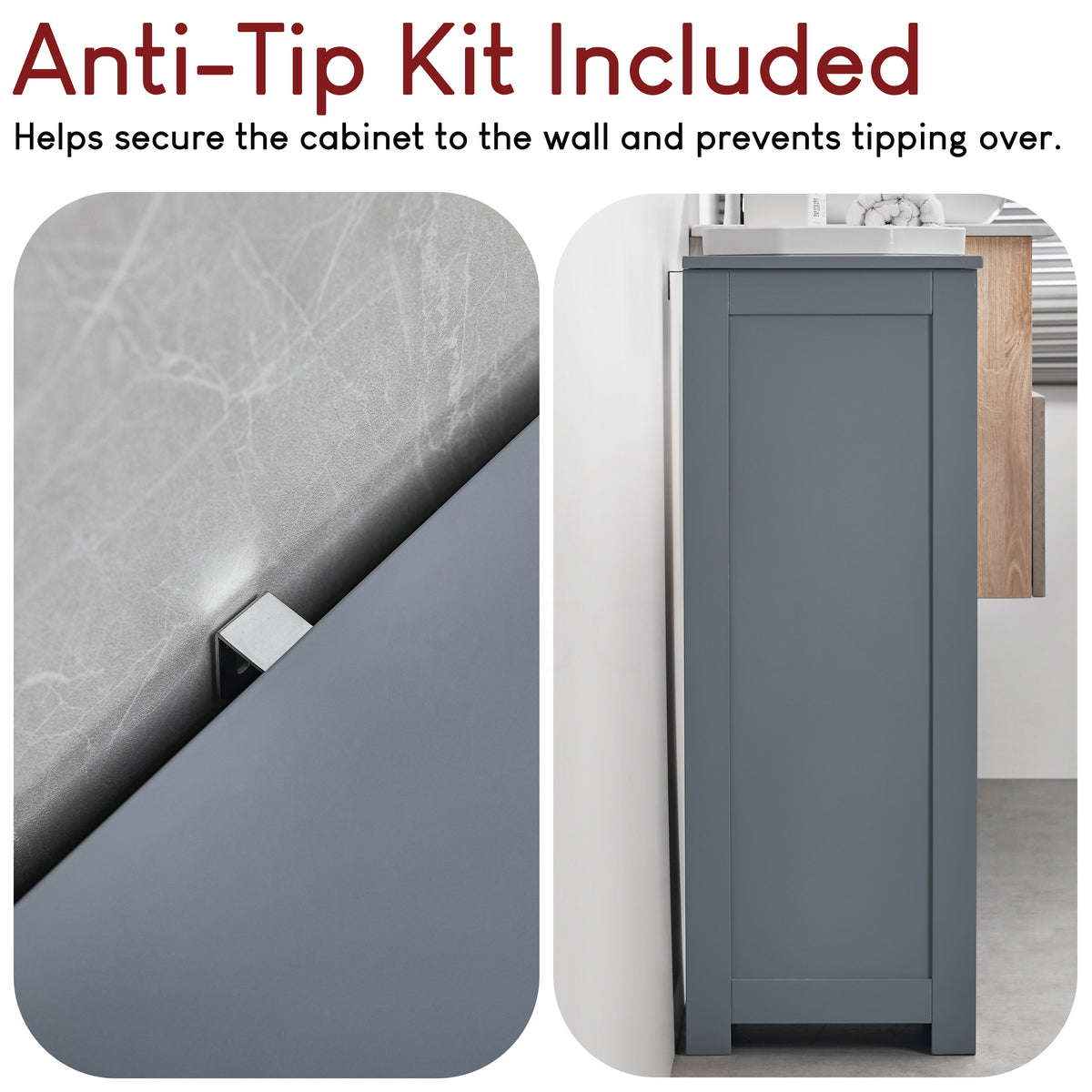 Priano 4 Drawer 1 Door Freestanding Unit, Grey