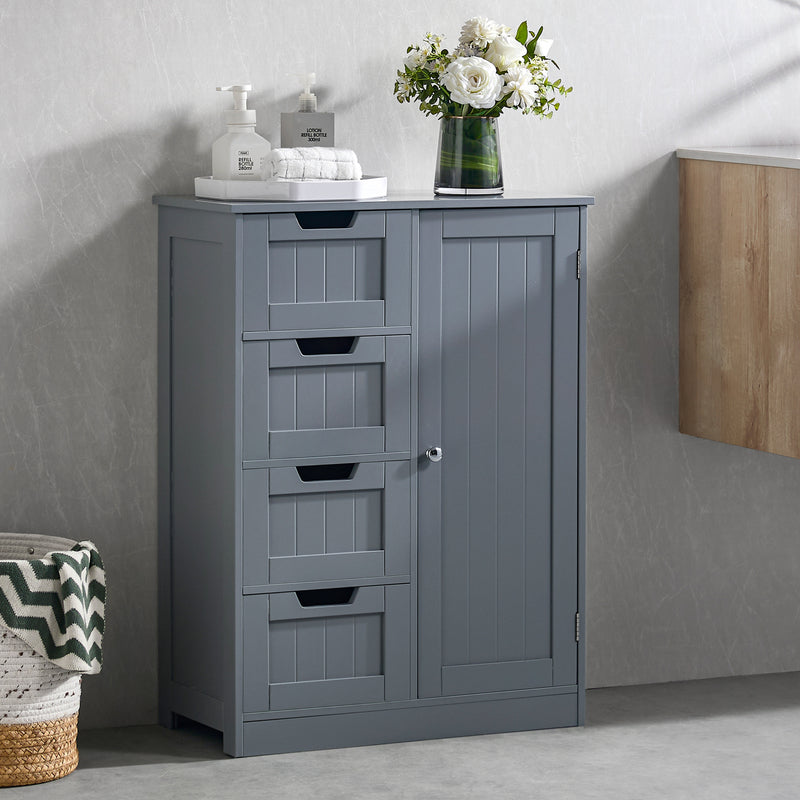Priano 4 Drawer 1 Door Freestanding Unit, Grey