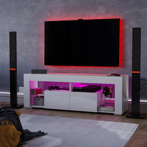 Luna 2 Drawer LED TV Unit, White